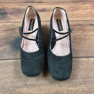 BeautiFeel Mary Jane Pumps Womens 38 Black Good Suede Patent Block Heel Israel